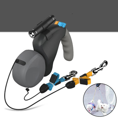 Dual Dog Leash with Flashlight